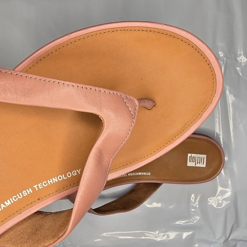 FitFlop | Gracie Leather Flip-Flop With Dynamicush Technology In Warm Rose NWOT! - Picture 5 of 13
